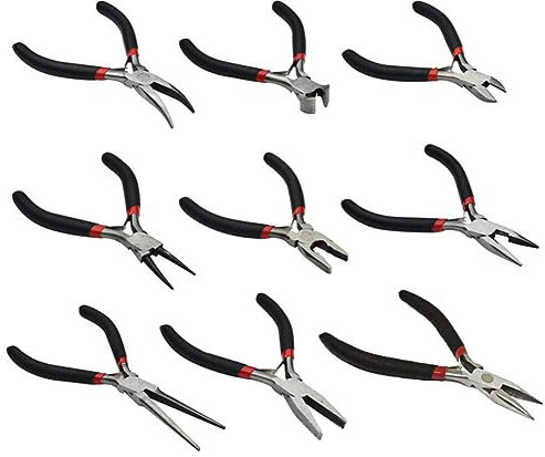 COHEALI Mini Jewelry Pliers 4.9 Inch Dentate Nose Wire Cutter with Cushion Grip Precision Tool for Jewelry Making and Wire Repair