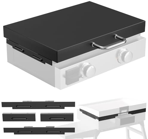 Hårt skydd huva med handtag i rostfritt stål och vindskärm för Blackstone 22 tums bordsskiva, 5011 grillplatta huva för Blackstone 22 tum grill