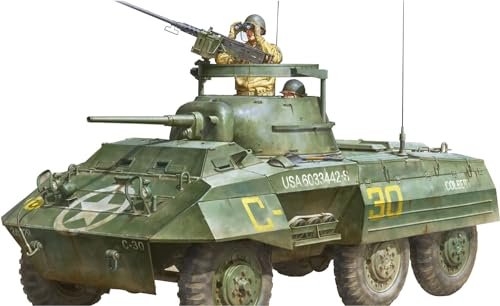 ANDYS Hobby Headquarters AHHQ-008 M8 Greyhound US Light Armored Car + Figur Maßstab 1:16 Modellbausatz Plastikmodellbau