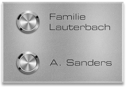 Metzler® sonnette extérieure inox avec LED et double bouton gris aluminium pour immeuble 12x8 cm robuste anti-vandalisme montage saillie 10 ans de disponibilité des pièces détachées