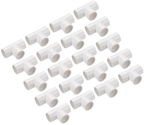 QUARKZMAN Pvc mantel koppling T-formade rörkopplingar rörkoppling vit 20 mm 3-vägs trädgård elektrisk mantel 30-pack