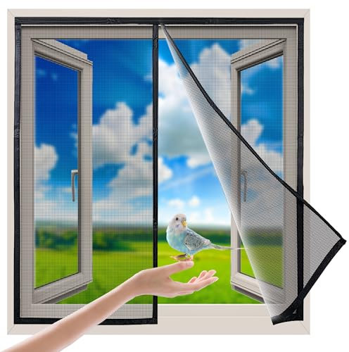 Teleskop Fenstervorhang, 170x195 cm Insektenschutz, Fliegengitter, Lamellenvorhang, Fenstervorhang mit Teleskop Lamellen, Insektenschutz Lamellenvorhang Innovativ, Schwarz