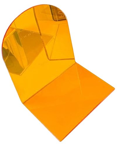 rutschfeste Buchstützen aus Acryl für Studenten, Büro, L Form, transparent, dekorativ, schwere Buchstütze für einfaches Lesen und Organisieren, 2 Stück (Orange)