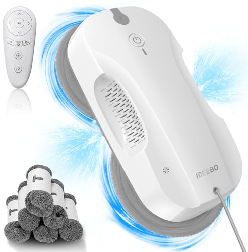 iDEEBO E300 Robot per la Pulizia, Delle Finestre Intelligente ed Efficiente, con Sistema di Spruzzatura su Entrambi i Lati, Pianificazione Automatica del Percorso e Serbatoio a Prova di Perdite