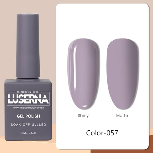 Smalti Gel UV Semipermanenti - 60 Colori Vivaci, Lunga Durata - Il Negozio di Luserna (57 Lilla Chiaro, 15 Ml)