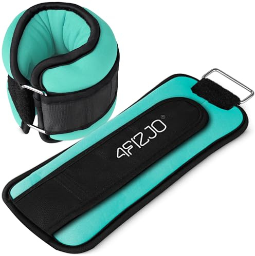 4FIZJO Knöchel & Handgelenkgewichte, Neopren und Gusseisen, Set Gewichtsmanschetten für Fitness Pilates Yoga Aerobic, Gewichte für beine und arme, Handgelenk & Ankle weights