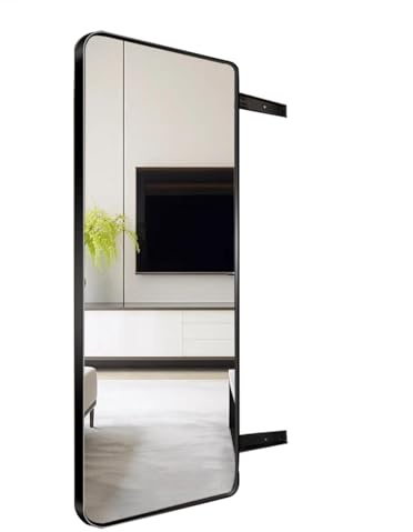 JTPMYFT Invisible Sliding Sliding Door Full-length Mirror, Saving Space, Built-in Invisible Dressing Mirror, Private Fitting Room In The Closet(Black,120 * 30cm(47.2 * 11.8inch))