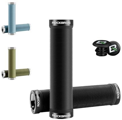ROCKBROS Fahrrad Lenkergriffe mit Alu Double Lock, 22mm Fahrrad Lenker Griffe Ergonomisch, Universal für Mountainbike Rennrad Klapprad Roller Fahrradlenker