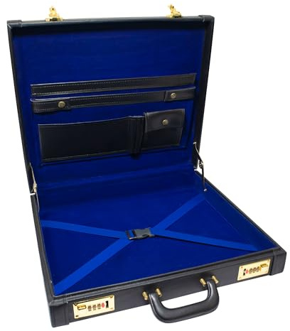 Premium Masonic Regalia Provincial Apron Hard Case Briefcase, Black Leather – Freemason Bags & Cases