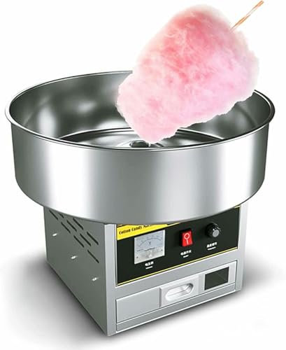 HOTAPEPU Machine à Barbe à Papa 1000 W, Machine à Barbe à Papa électrique Commerciale avec cuillère à Sucre/Brosse en Carbone/Pelle/bâton de Bambou spécial en Acier Inoxydable, pour fête~/
