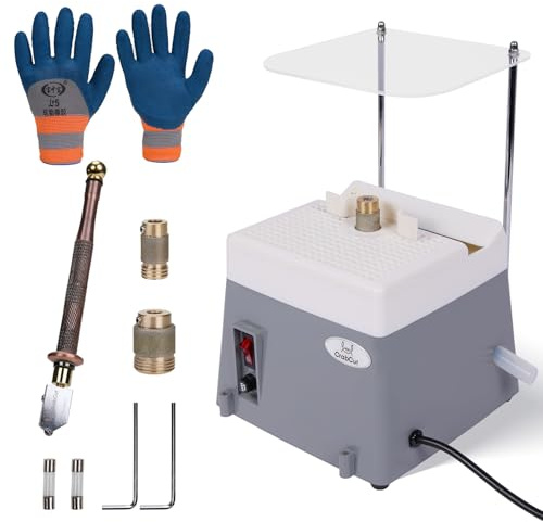 3-in-1 Stained Glass Grinder,Portable Precision Edge Angles (30°/45°/60°/90°) Shaping Drilling Grinder for Glass & Metal Arts,Tile,Marble,Ceramics,Jewelry Making,Mosaics Decoration