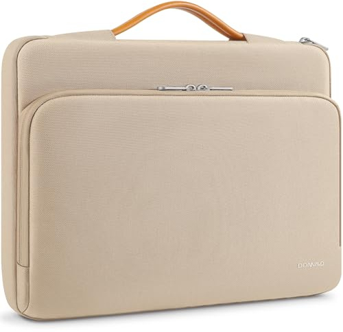 DOMISO 15,6 Zoll Laptoptasche mit Griff - Kompatibel mit MacBook Air 15 Zoll M3 & MacBook Pro 15 Zoll, Beige
