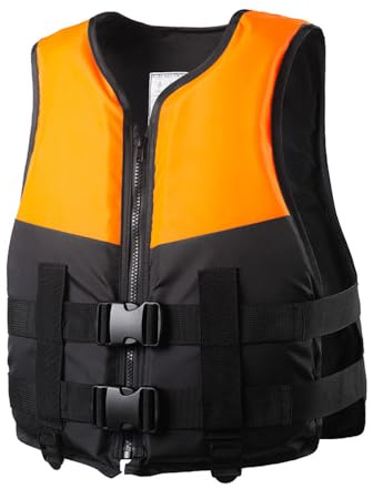 Rettungsweste Erwachsene FüR 50-100kg, Schwimmweste, Rettungsweste Automatik, Mit Verstellbaren Schultergurten, FüR Erwachsene (Orange 80-100kg)
