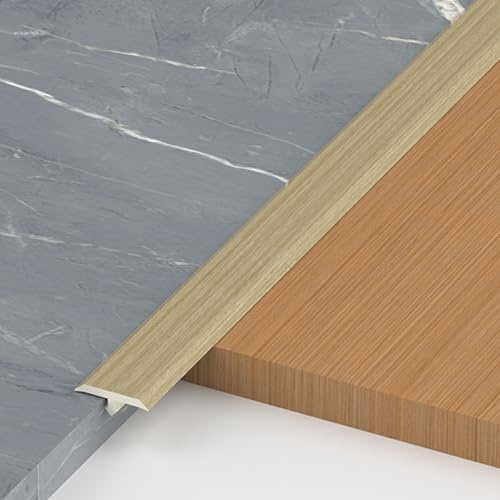 Moldura En T Para Suelos De Transición丨Diseño Veta Madera(3pcs*100cm) Para Unir Juntas De Madera, Laminados, Vinilos Y Baldosas Tiras Divisorias Goma(Natural,W 2cm)