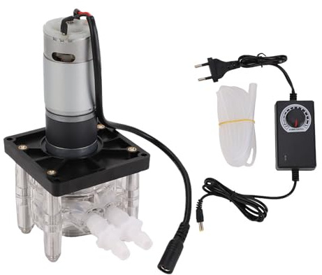 Garosa Peristaltisk Pump, Hög Flödeshastighet 200 3000 Ml Min Justerbar Hastighet DC-borstad Motor med BPT-rör för Akvarieanalyslabdosering (EU-)