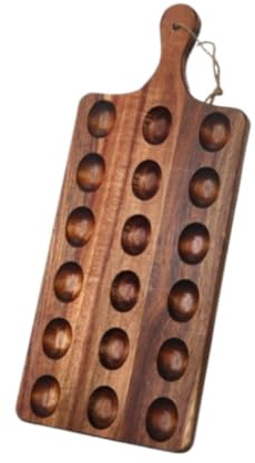 YUSSEQDD Portauova in legno rustico, contenitore per uova per cucina domestica, frigorifero, 18 fori con maniglia