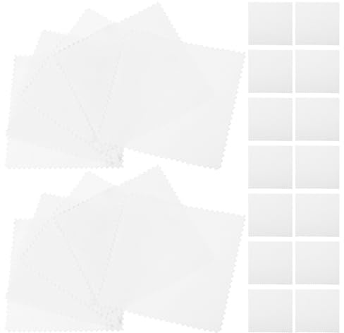 MAGICLULU Chiffons de Nettoyage Polyvalents et Portables pour Bijoux en Daim Blanc, 50 Pièces pour Polissage et Nettoyage des Écrans et Argenterie