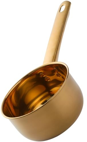 Hemobllo Cazzuola ispessita in acciaio inox Cucchiaio da cucina con manico lungo Multifunzionale Creatore d'acqua per cucina e giardino con apertura per appendere utensili da cucina per la casa