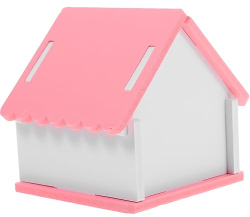 ULTECHNOVO Cabaña para Hámster y Cobayas, Escondite Decorativo de Plástico Rosa, Casa Pequeña para Jaula, Refugio Seguro y Cómodo para Erizos y Roedores Pequeños, Suministros para Mascotas