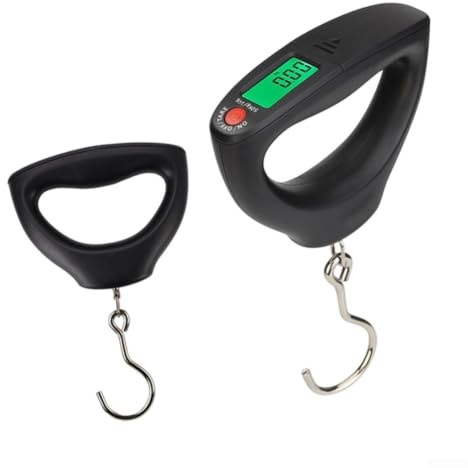 Balance de poisson portable 50 kg Appareil de pesage numérique à suspendre avec rétroéclairage – Balance de voyage légère pour le camping UK
