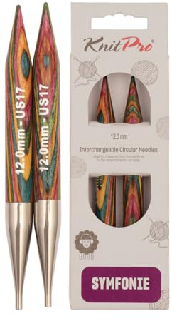 KnitPro Symfonie utbytbara cirkulära nålar 13 cm (5 tum) | 12,00 mm