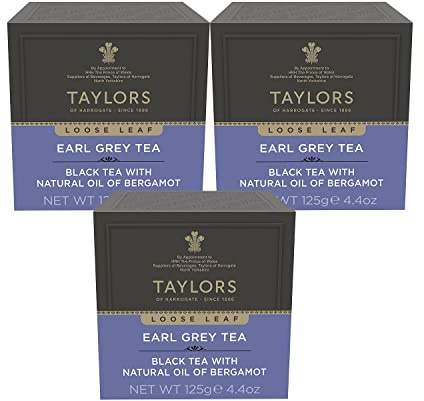 Taylors of Harrogate Earl Grey Loose Tea 125g Carton (Pack of 3)