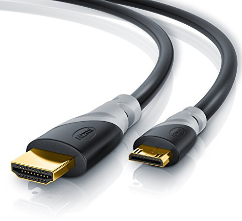 CSL - 3m Mini HDMI auf HDMI Kabel 2.0 - Ultra HD 4k 60Hz 2160p - 18Gbps - 3D Ethernet - Full HD 1080p - 3 fach geschirmt - schwarz