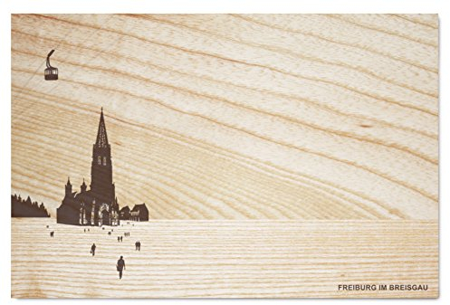 Pension für Produkte Frühstücksbrettchen Schöne Aussichten aus deutscher Esche City-Brettchen FREIBURG, geölt (hellbraun)
