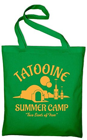 STYLETEX23 Tatooine Summer Camp Two Suns Of Fun Jutebeutel Baumwolltasche, grün
