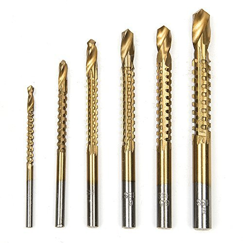 Malayas-Set di 6 punte per trapano HSS per sega da banco in acciaio, in titanio, 3 mm, 4 mm, 5 mm, 6 mm, 6,5 mm, 8 mm