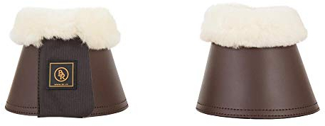 BR Springglocken Sheepskin aus Kunstleder, Versehen mit Lammfellrand (L, Braun)