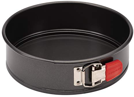 Rachael Ray 47964 Oven Lovin' Nonstick Bakeware Springform Baking Pan With Grips / Nonstick Springform Cake Pan With Grips / Nonstick Cheesecake Pan With Grips, Round - 9 Inch, Gray