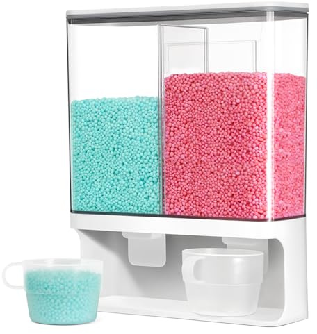 Conworld Laundry Dispenser, 105 Oz Wall-Mounted Scent Booster Beads Dispenser, White, Suitable for Laundry Room Organization