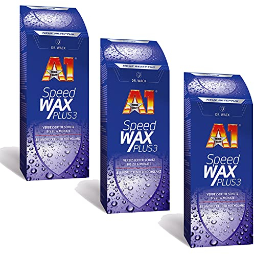 ILODA 3X 500ml Dr. Wack A1 Speed Wax Plus 3, Auto-Hartwachs, Auto-Wachs, Lackschutz, Lackversiegelung, Carnauba-Wachs mit extrem langanhaltenden Wasser-Abperl-Effekt für alle Lacke