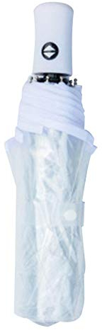 Jiakalamo – Parapluie pliable transparent à ouverture automatique, parapluie léger à 8 baleines, parapluie de voyage coupe-vent pour femmes et filles (blanc)