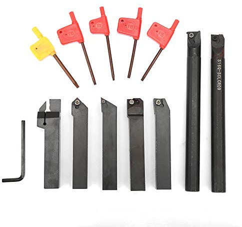 7 Stück 16 mm Hartstahl Drehmeißel Halter Bohrstange mit 7 Stück Schraubenschlüssel