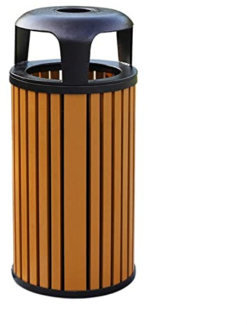 Poubelle d'extérieur grande Les ordures en plein air peuvent lancer une poubelle en bois en plastique en aluminium avec 3 grandes becs de poubelle en métal simple peut gaspiller un conteneur avec cend