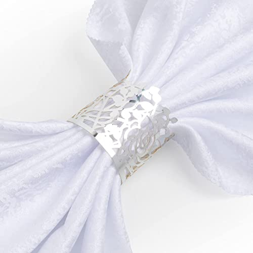 100 Pezzi Anello portatovaglioli, Anelli di Tovagliolo, Portatovaglioli da Tavola,Decorazione da Tavolo,per Cene,Banchetti,Festival,Celebrazioni(Argento)