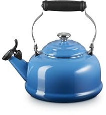Le Creuset Enamel On Steel Whistling Tea Kettle with Metal Finishes, 1.7 qt., Marseille