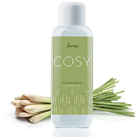 florage Raumduft Nachfüllflasche 500ml LEMONGRASS für Reed Diffuser Duftstäbchen, Aroma Nachfüller für Stäbchen, Nachfüllpack für Lufterfrischer zum nachfüllen, Raumerfrischer refill