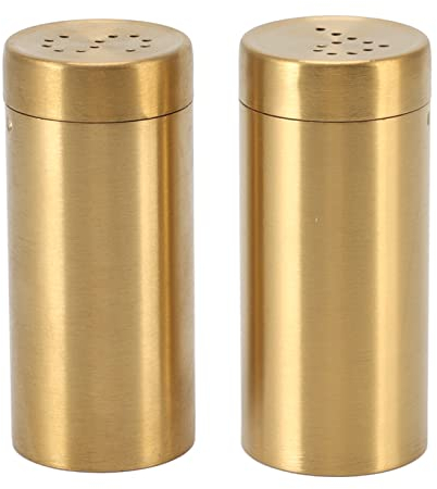 Salz- Und Pfefferstreuer, 2 Stück, Goldenes Gewürzglas, Edelstahl, Rostfrei, Mit Schraubverschluss, Oben Offen, Gewürzstreuer Für Salz, Zucker, Pfeffer, Paprika