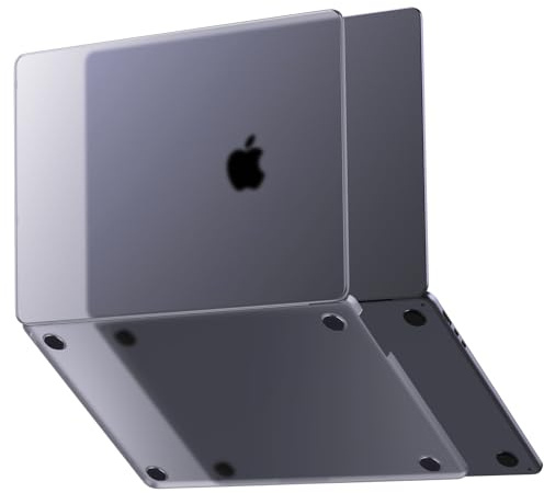 Soonjet Kompatibel für MacBook Air 15 Zoll Hülle M5 M4 M3 M2 2026 2025-2023, A3448 A3241 A3114 A2941 Farbe Passend Ultradünne Schutzhülle Transparent Case Cover Matt Hartschale - Space Grau Clear