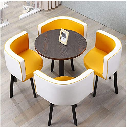 Moderner Konferenztisch, Business-Couchtisch, Esszimmer-Set für kleine Räume, Küche, Kleiner runder Tisch, modern, schlicht, Rezeption, Café, Teeladen, Verhandlungsraum, Büro (Farbe: Weiß) (
