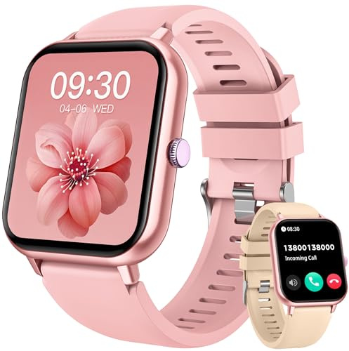 Smartwatch Fitnessuhr Armbanduhr Telefonfunktion Uhren - Smart Watch Damen Uhr Fitness Tracker 1,83 Touchscreen Wasserdicht Blutdruckmessung Herzfrequenz Schrittzähler Sportuhr Kompatibel Android iOS