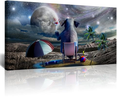 Lapremoly Leinwand-Kunst, Familien-Wanddekoration für Wohnzimmer, Schlafzimmer, modernes Büro, Tier-Elefant, abstraktes Wandgemälde, 50,8 x 101,6 cm