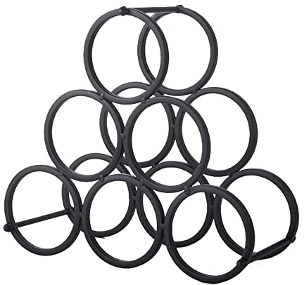 SUNFECILI Tisch-Weinregal, Ständer für 6 Weinflaschen für die Theke, kein Zusammenbau erforderlich. Kleines Weinregal aus Metall für die Arbeitsplatte, Freistehendes (32.00 * 32.00 * 3.00)