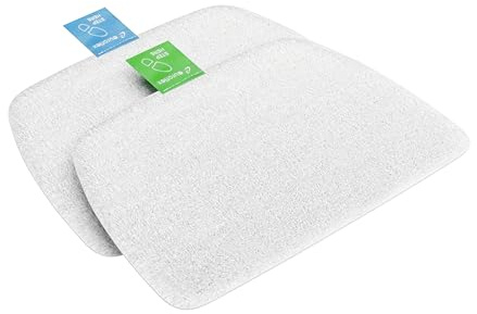 Euroflex Vapour EZ Glide™ Premium 3-Ply Microfiber Cleaning Pads; Upgraded with Secure-Fit™, 2-3x Greater Durability, Moisture Control & Absorbency; Reusable & Machine Washable (2 Pack)