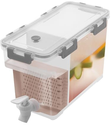 Dispensador de bebidas con grifo y divisor, dispensador de bebidas de 3,5 L, dispensador de agua para frigorífico, dispensador de limonada, dispensador de zumo para frigorífico, bidón con grifo, 30,5