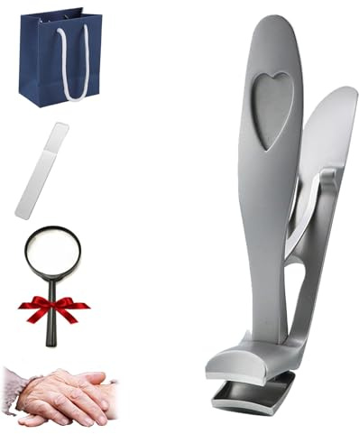 Nagelknipser,Ergonomischer Zehennagelknipser,Nagelschneider Für Senioren Fingernägel Fußnägel (Silber)