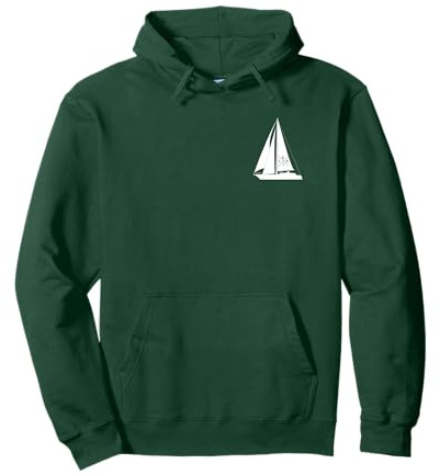 Segelboot mit Kreuzwort Sail auf dem Segel Pullover Hoodie